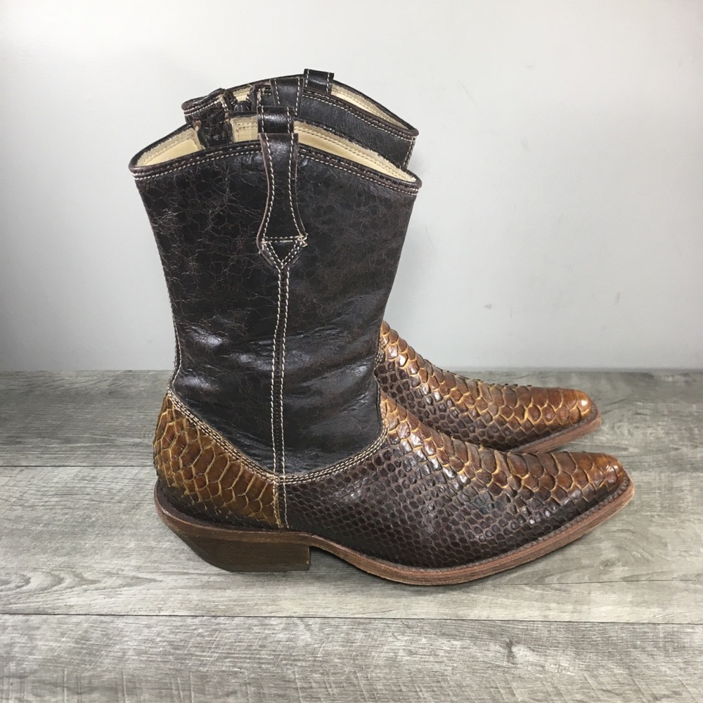 Rustico Cuadra Honey Python Snake Skin Leather Co… - image 1